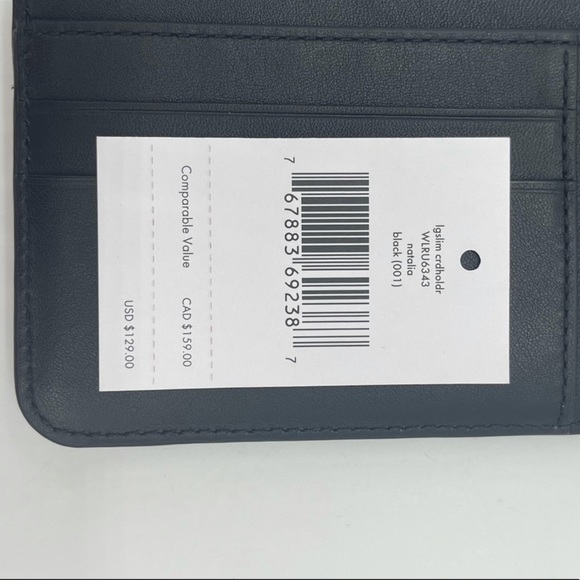 Kate Spade Slim Card Holder Wallet Black - Picture 9 of 9